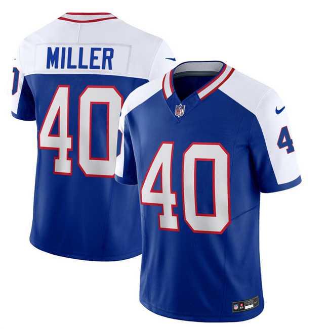 Men & Women & Youth Buffalo Bills #40 Von Miller Blue White 2023 F.U.S.E. Throwback Vapor Untouchable Limited Football Stitched Jersey,We sell and wholesale Men & Women & Youth Buffalo Bills #40 Von Miller Blue White 2023 F.U.S.E. Throwback Vapor Untouchable Limited Football Stitched Jersey on line form chian!